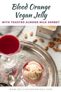 Blood Orange Vegan Jelly with Toasted Almond Sorbet
