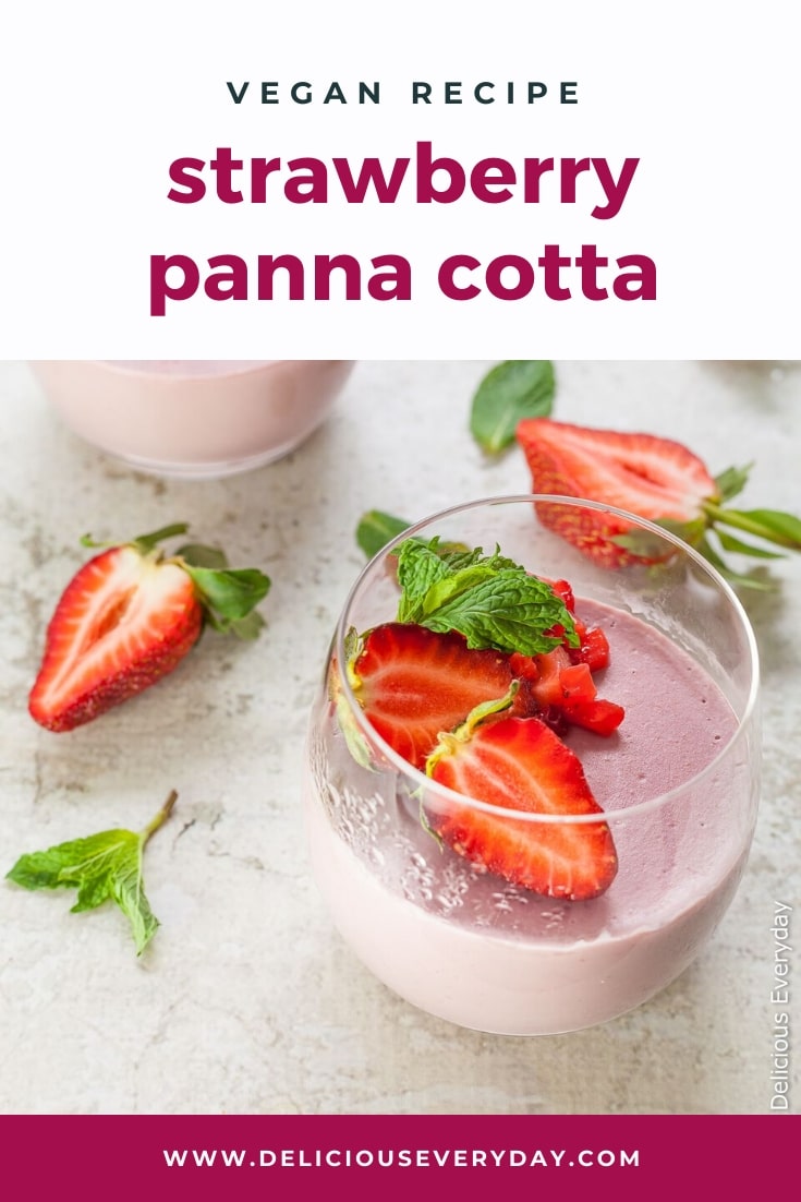 Strawberry Vegan Panna Cotta | Delicious Everyday