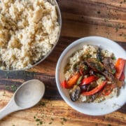 Grilled Veggies and Couscous with Orange-Balsamic Dressing vegan