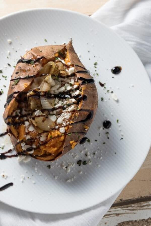 Roasted Yams with Balsamic, Goat Cheese, and Caramelized Onions ...