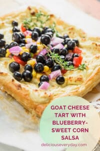 Goat Cheese Tart with Blueberry-Sweet Corn Salsa