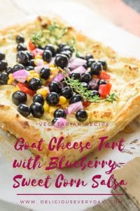 Goat Cheese Tart with Blueberry Sweet Corn Salsa