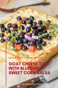 Goat Cheese Tart with Blueberry Sweet Corn Salsa