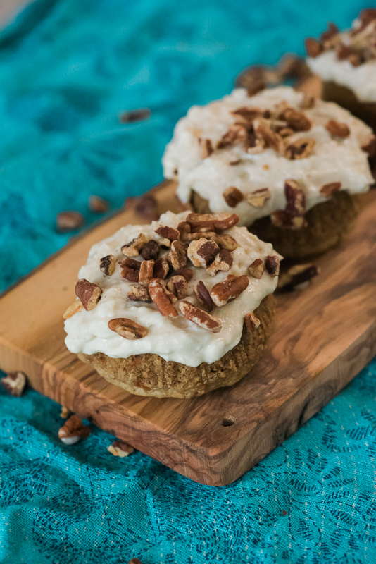 carrot cake cupcakes with maple cream cheese frosting