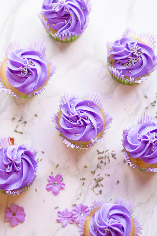 Lavender Cupcakes With Buttercream Frosting lavender buttercream