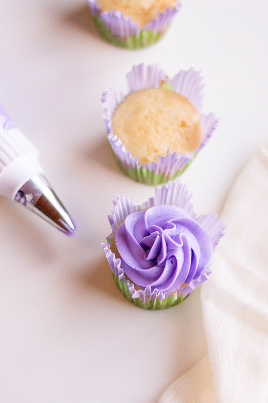 Lavender Cupcakes With Buttercream Frosting lavender buttercream