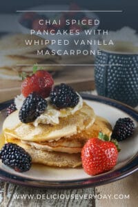 Chai Spiced Pancakes with Whipped Vanilla-Mascarpone