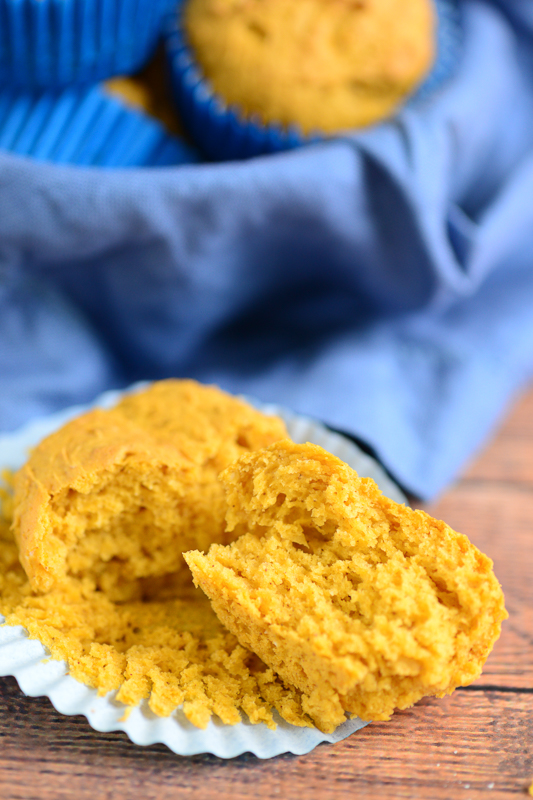 healthy pumpkin muffin ready to eat - vegan and gluten free