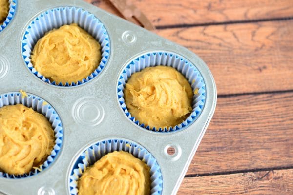 healthy vegan pumpkin muffins in cupcake tray