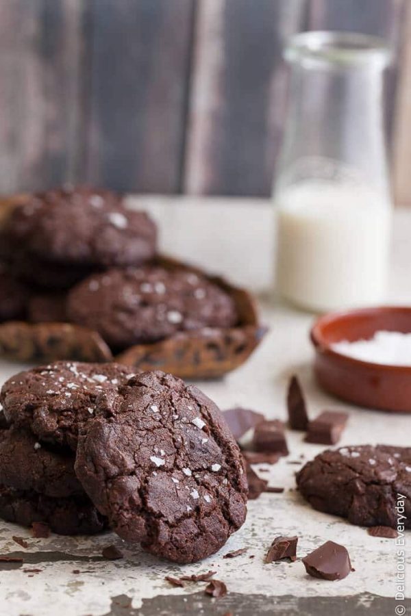 Vegan Chocolate Cookies With Dark Chocolate Chips