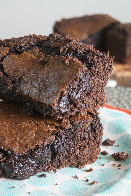 olive oil brownies on a plate