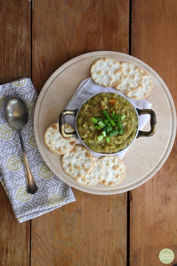 Home-style vegan split pea soup