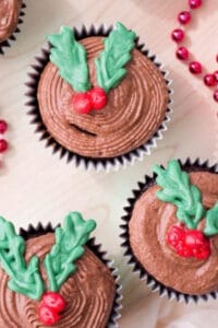 Holly Christmas Cupcakes