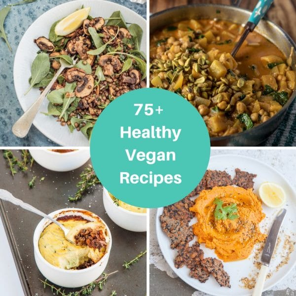 healthy vegan recipes collage