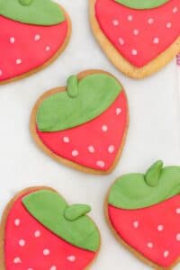 Strawberry-Shaped Vegan Sugar Cookies