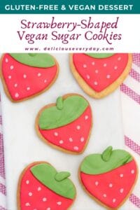 Strawberry-Shaped Vegan Sugar Cookies