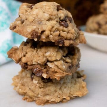chocolate chips, rolled oats, and naturally sweetened with brown sugar