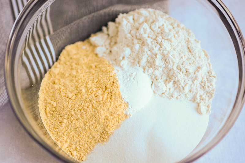 mix all the dry ingredients for vegan cornbread