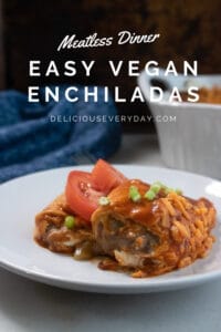 easy vegan enchiladas with re-fried black beans