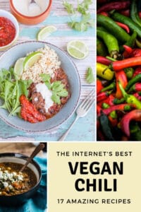 vegan chili recipes collage