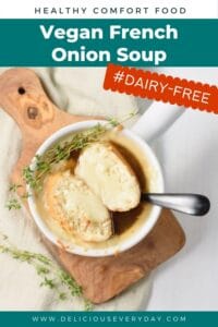 Tender onions are simmered in a savory broth, topped with cheesy toast