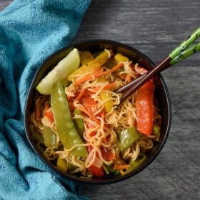 Thai Noodles in Red Curry Sauce