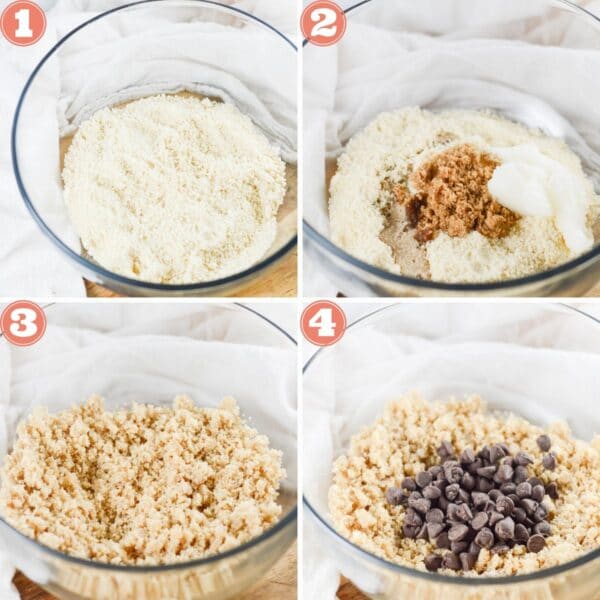 edible vegan cookie dough being made step-by-step