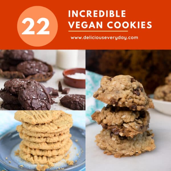 collage of 25 Vegan Cookies 