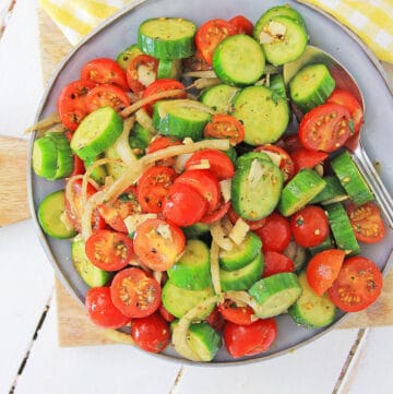cucumber tomato salad is the perfect last-minute side