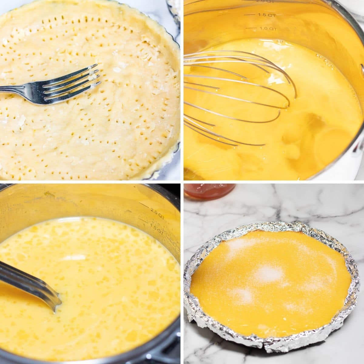 lemon tart collage of baking stages