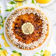 lemon tart recipe with apricot preserves and fluffy meringue