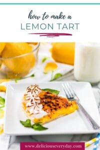 a slice of lemon tart