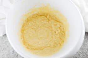 mixing the wet ingredients in a bowl