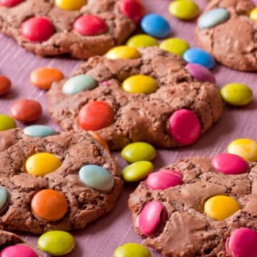 Chewy Chocolate Smartie Cookies