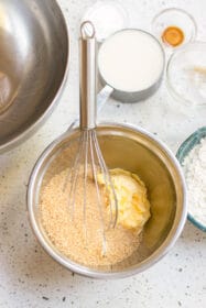 whisking vegan butter and brown sugar together