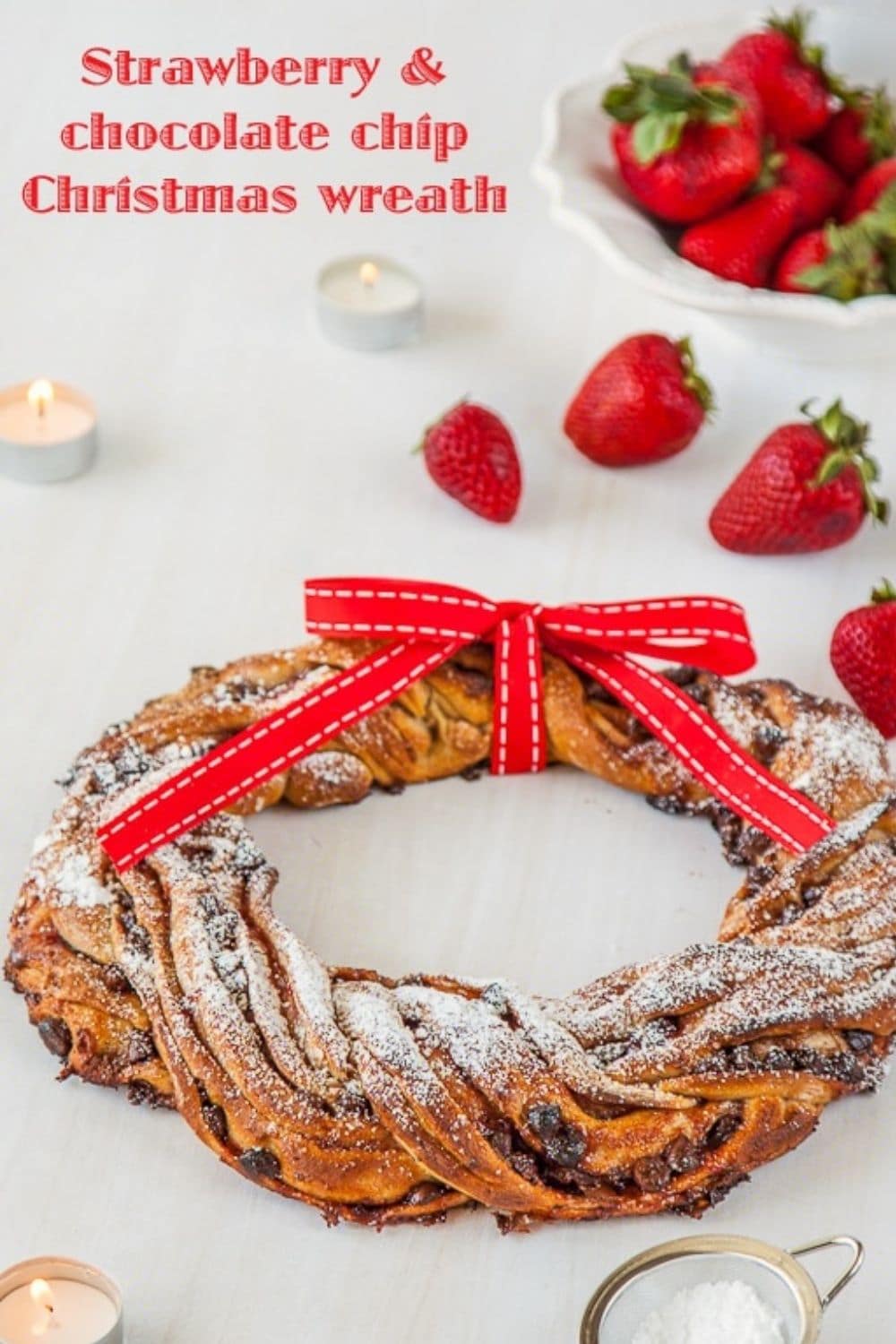 Strawberry and Chocolate Chip Christmas Wreath 