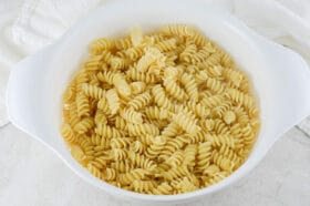 draining pasta
