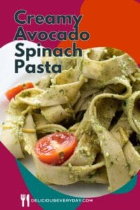 vegan avocado spinach pasta
