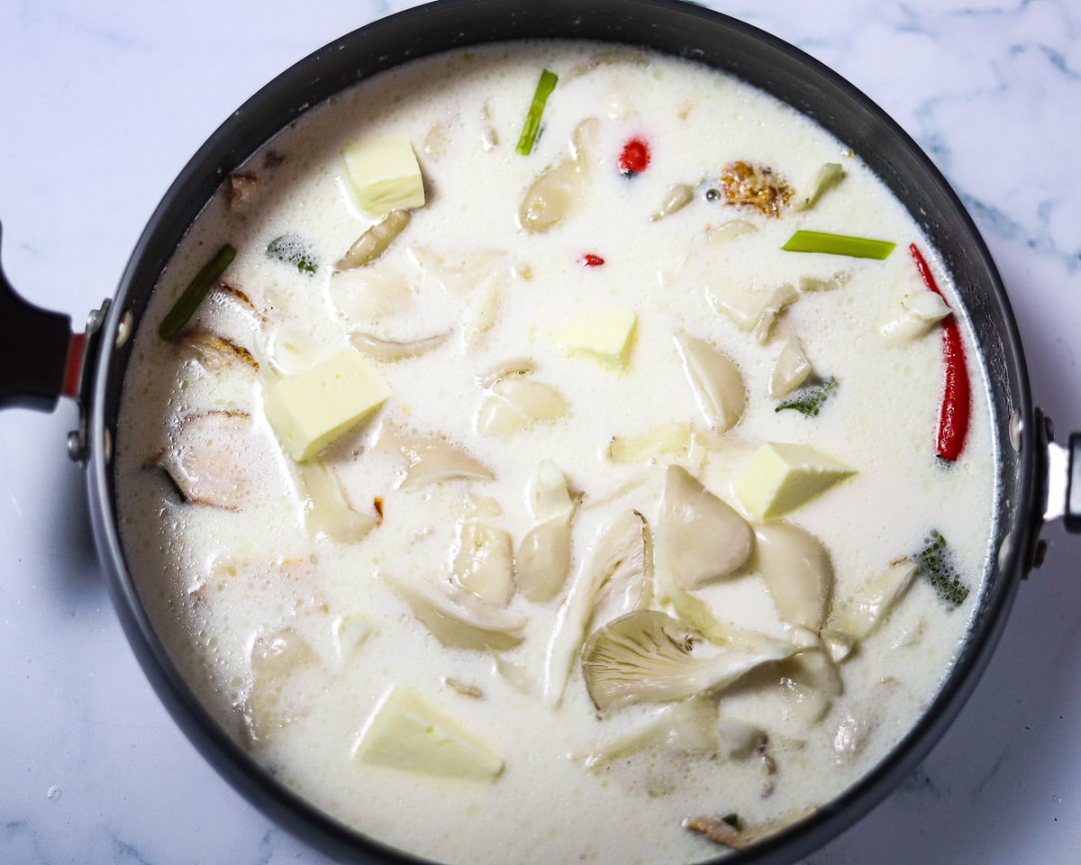 pot of vegan Thai coconut soup