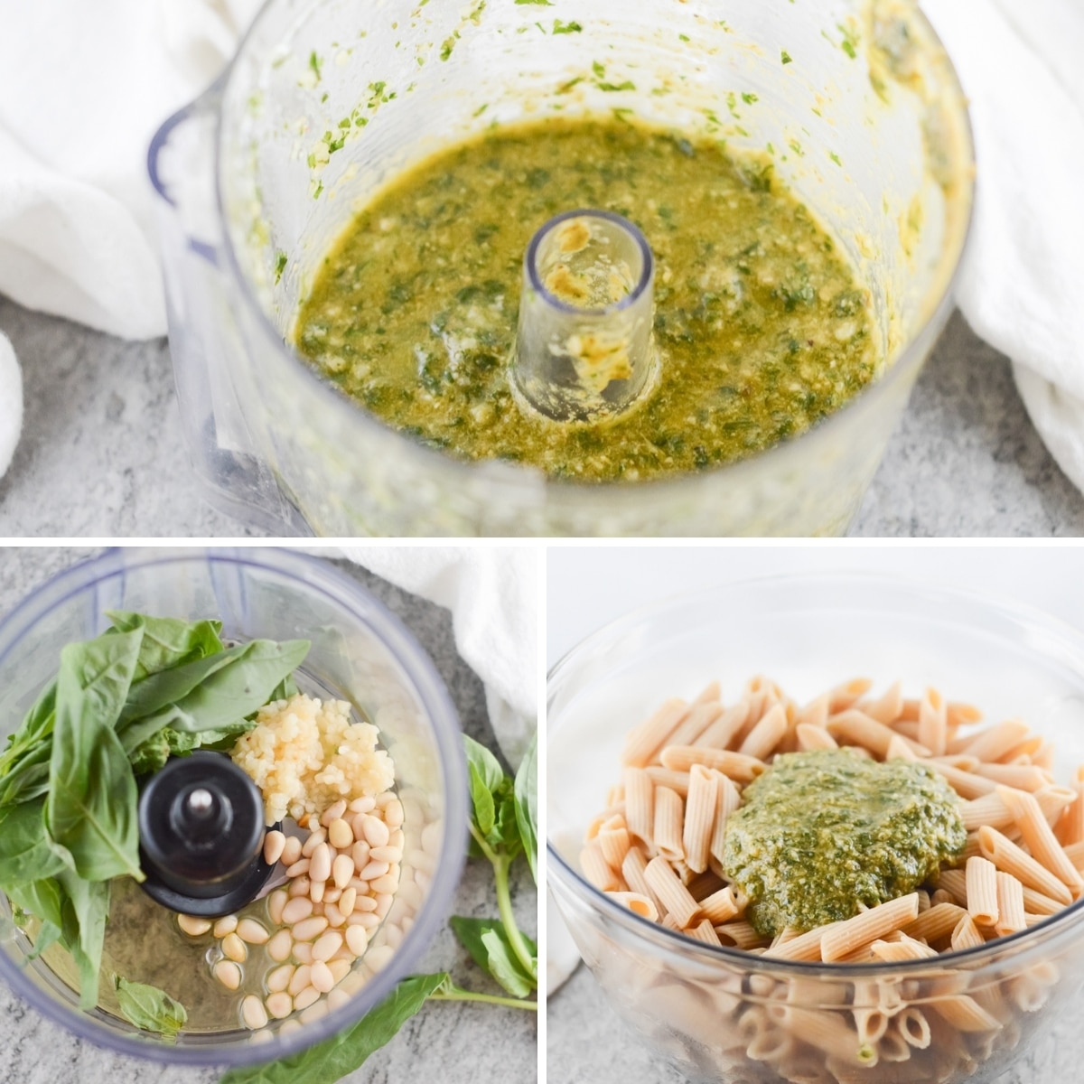how to make vegan pesto sauce collage