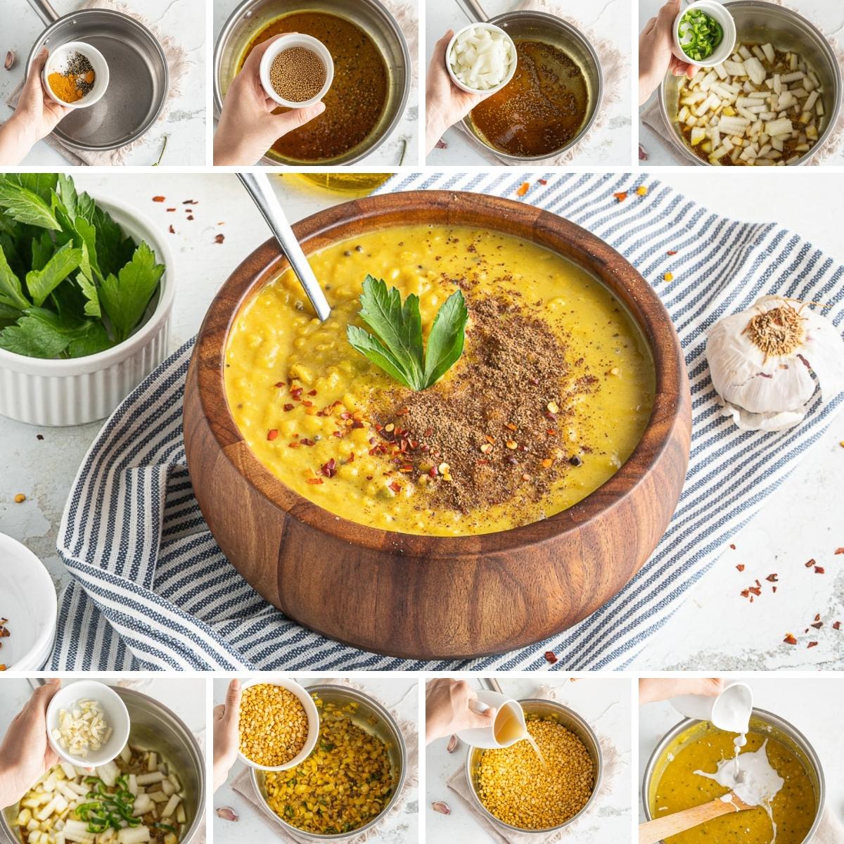 how to make one-pot coconut lentil curry collage
