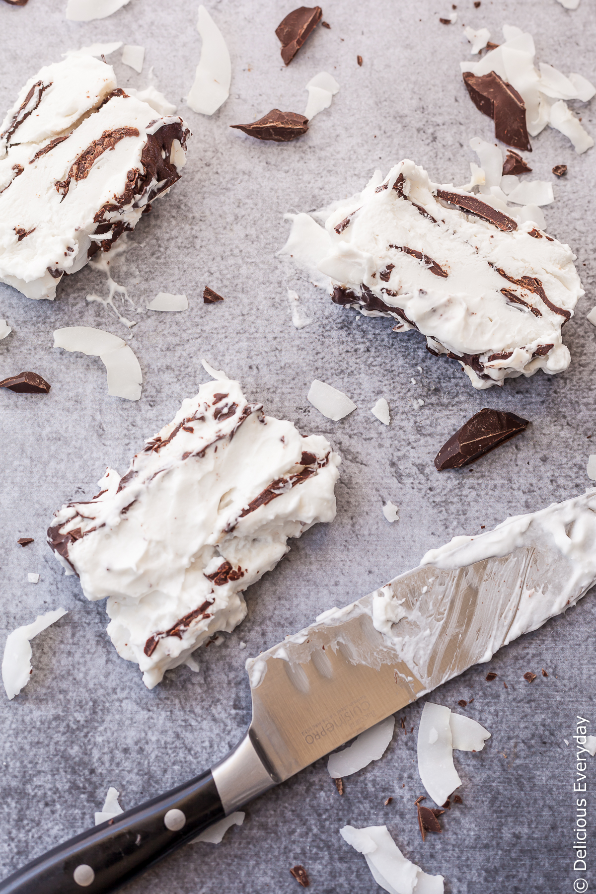 This Bounty Vienetta Ice Cream is the love child of Bounty Bars and Vienetta Ice Cream. This no churn vegan and dairy free recipe is super easy and sure to impress your dinner party guests.