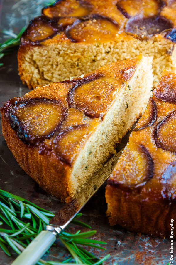 Honey and Rosemary Upside Down Fig Cake Recipe | DeliciousEveryday.com