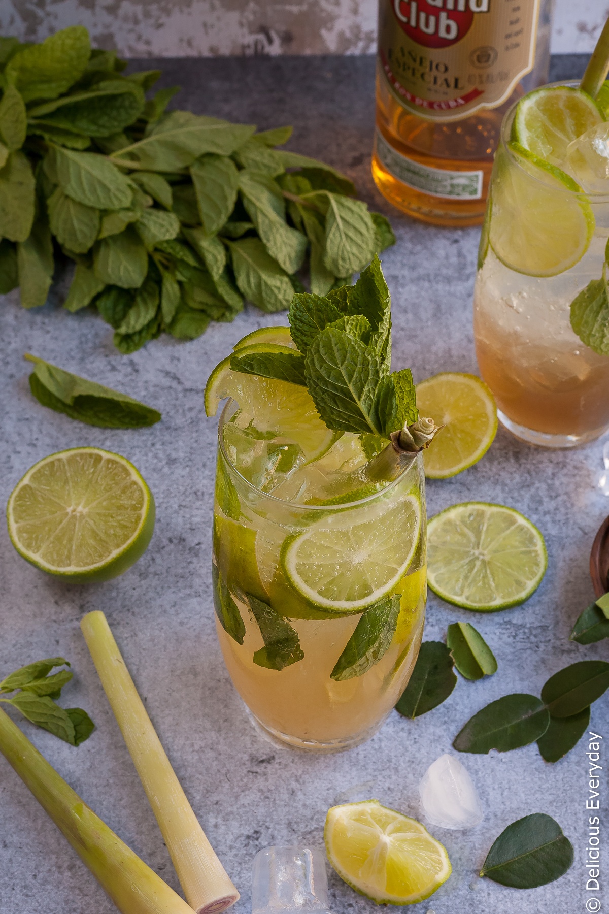 This Lemongrass, Kaffir Lime and Ginger Mojito is a beautiful update to the classic. Ginger adds a punchy kick while the lemongrass and kaffir lime add a lovely floral note. | Click for the recipe