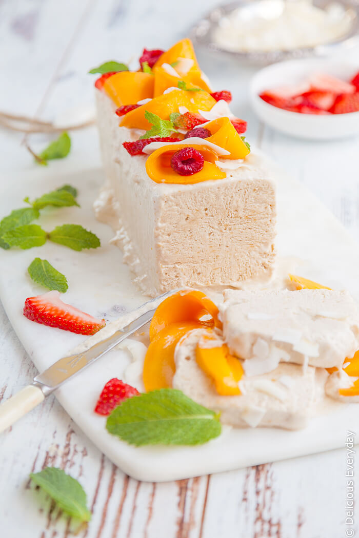 This gorgeous mango and coconut semifreddo combines the best of elements of summer. And it also just happens to be dairy free!