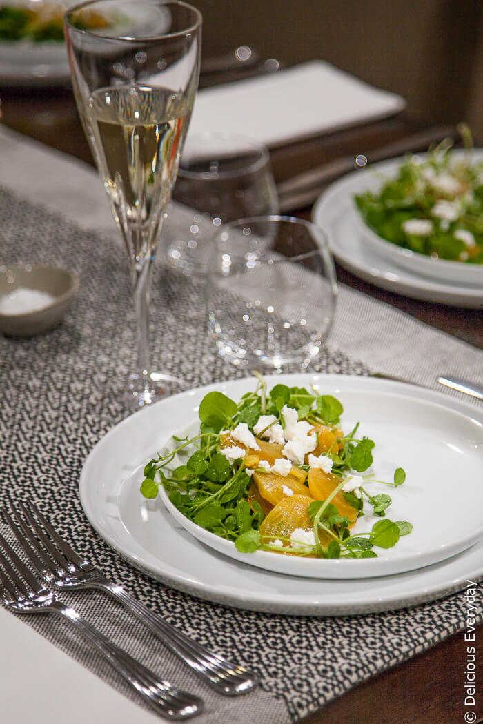 Golden Beetroot Salad with Watercress and Goats Cheese