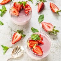 vegan strawberry panna cotta recipe - quick, easy and coconut free!
