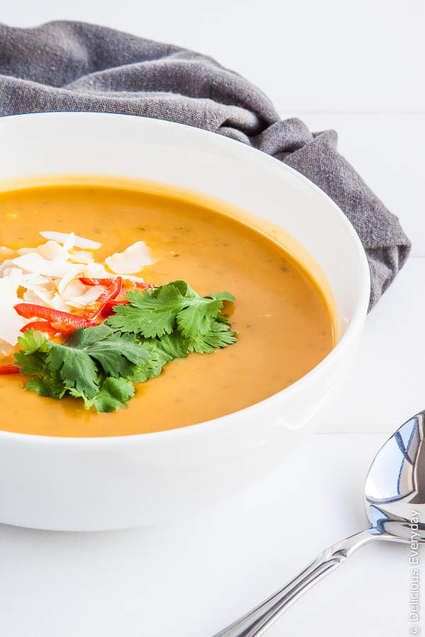 Thai Pumpkin Soup with Coconut Milk | Homemade Vegan Thanksgiving Recipes For A Healthful Celebration