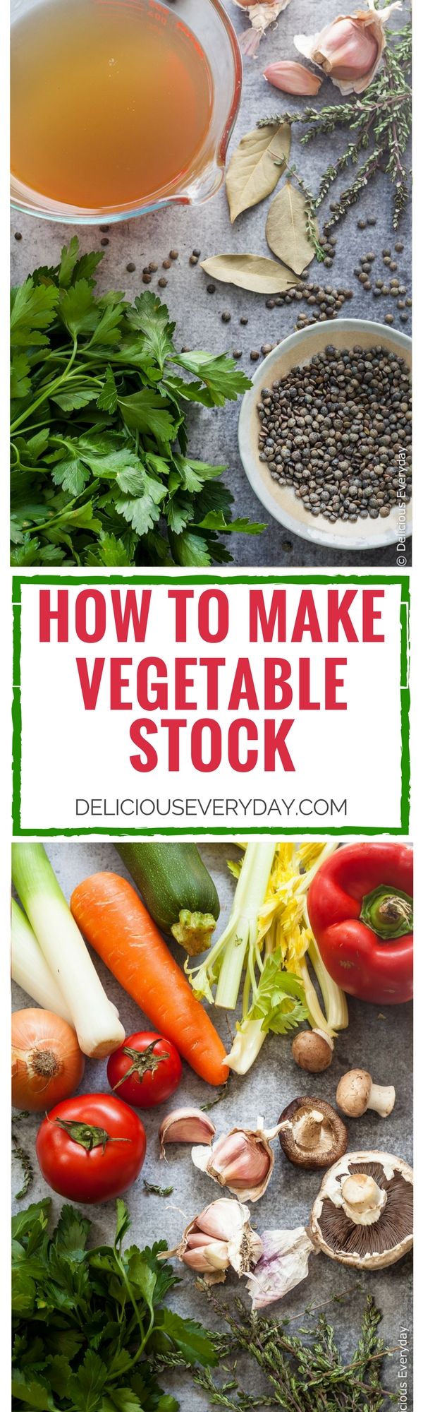 How to make vegetable stock - Save money by making your own delicious vegetable stock. It's easy! Not only is it cheaper than store bought it tastes so much better. If you've ever wondered how to make vegetable stock here are my tips to making a delicious stock every time.
